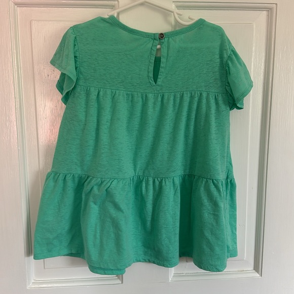 J. Crew Crewcuts Girls Flutter Sleeve Tee Turquoise - Picture 5 of 7